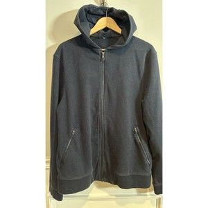 $128 Lululemon Mens Full Zip Up Hoodie Jacket Sz M Hooded Navy Blue Heather